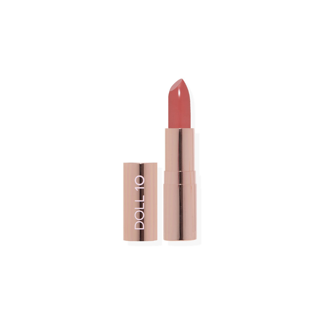 Guava Kiss (Warm Peach) shade of lip smoothie lipsticks in rose gold component