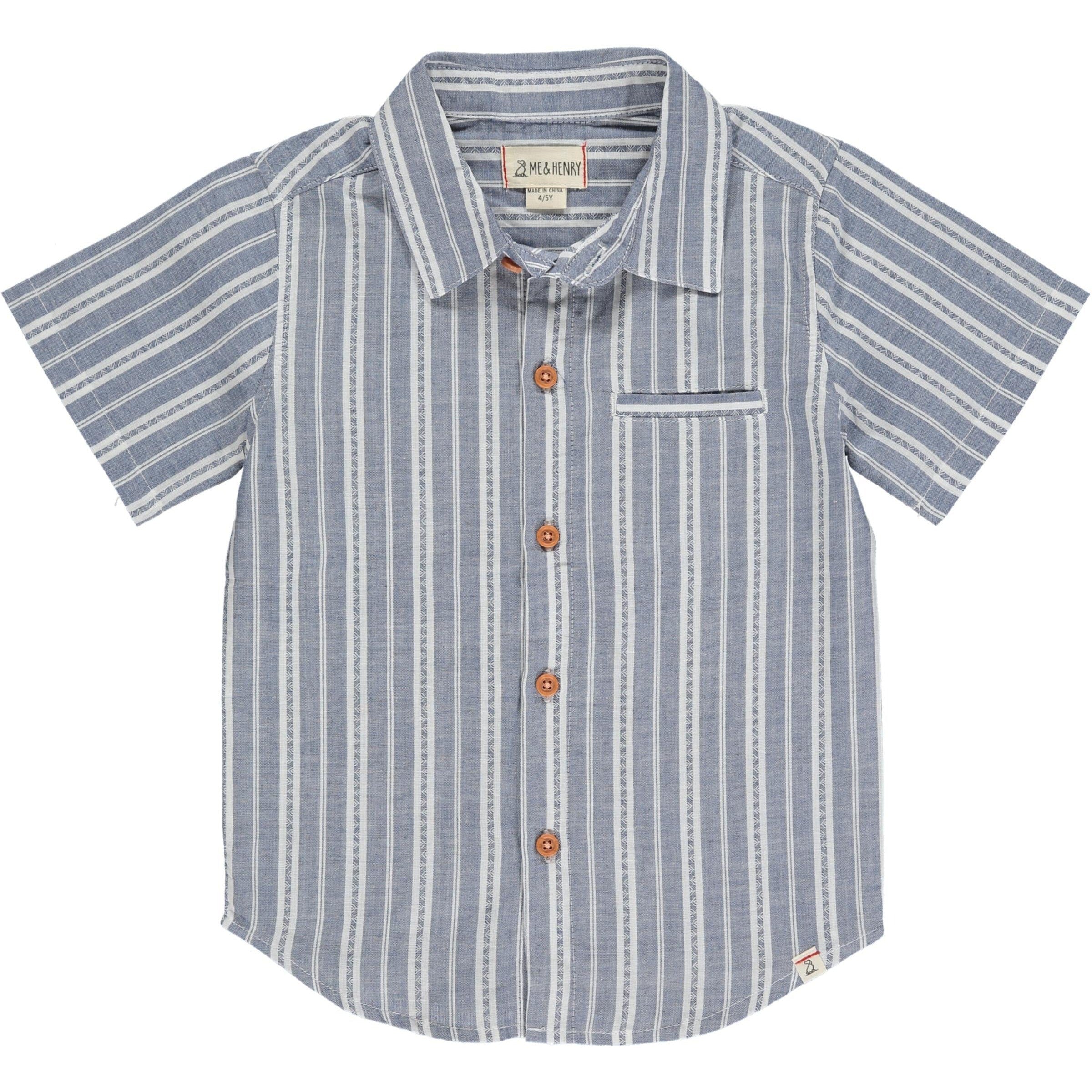 Me & Henry Newport Blue/White Striped Woven Shirt