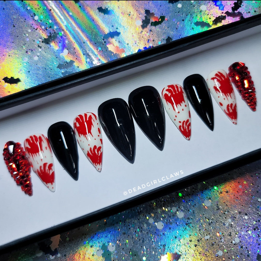 Crime Scene Press on Nail Set (Glow in the Dark)